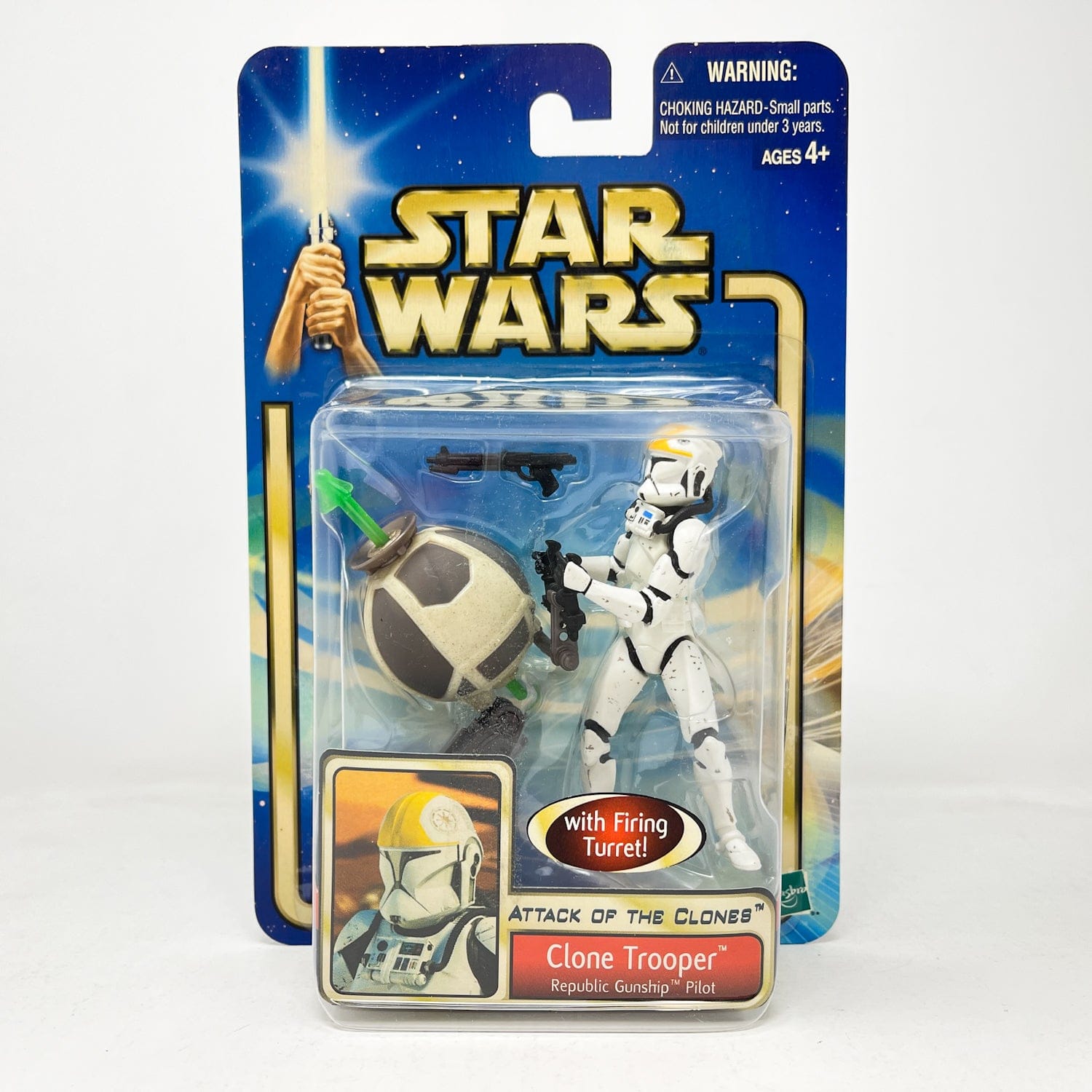 Vintage Hasbro Star Wars Mid MOC Clone Trooper (Republic Gunship Pilot) #02-49 - Hasbro SAGA Series 3.75"