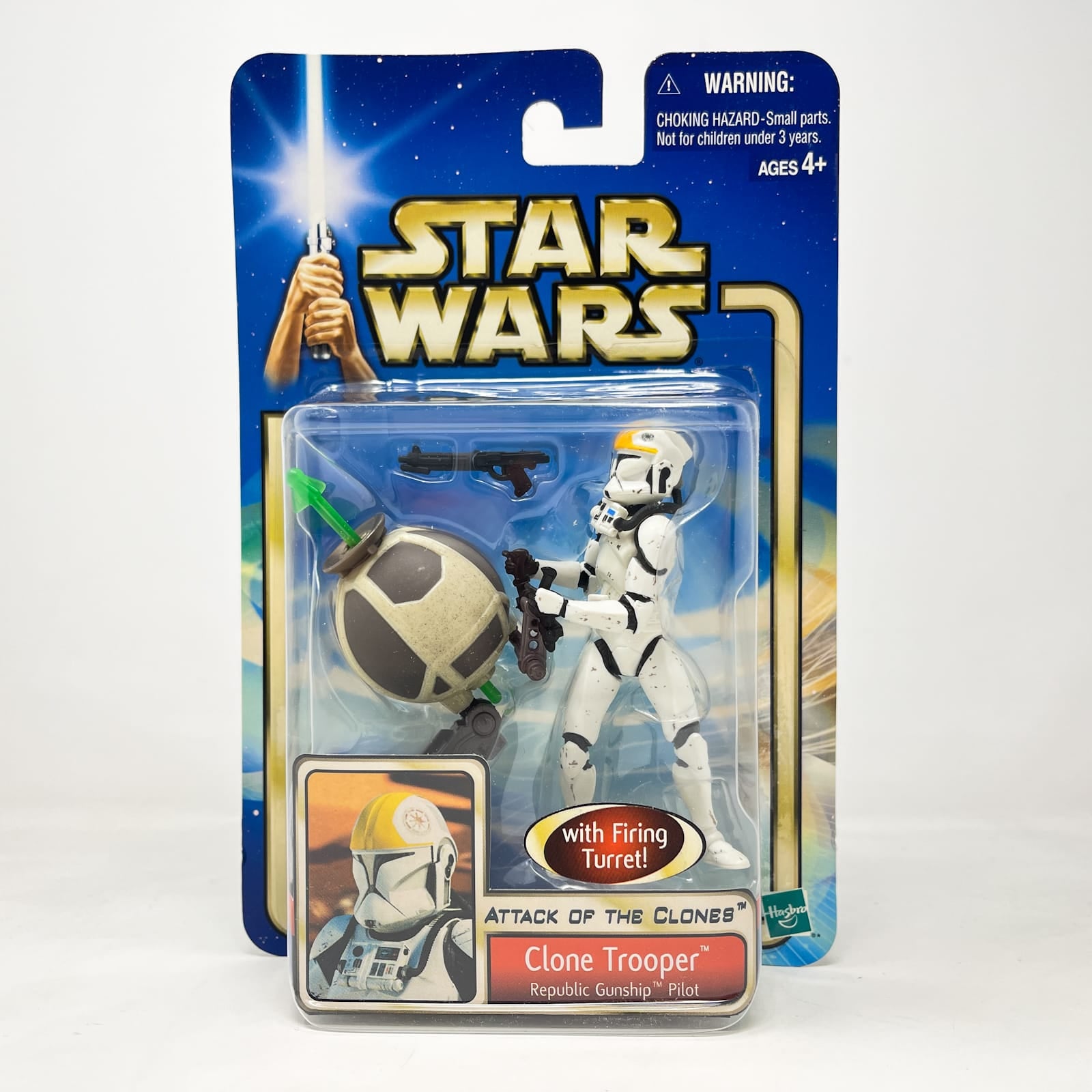 Vintage Hasbro Star Wars Mid MOC Clone Trooper (Republic Gunship Pilot) #02-49 - Hasbro SAGA Series 3.75"