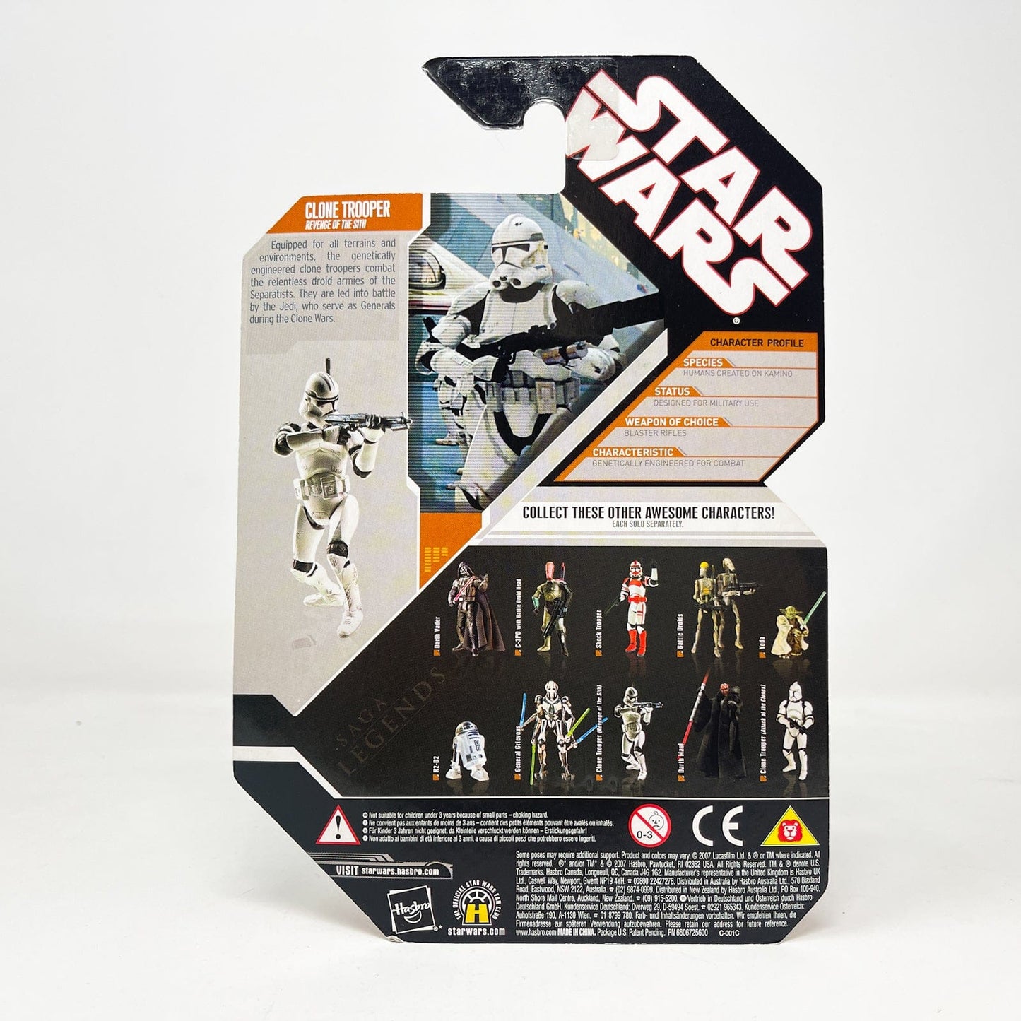 Vintage Hasbro Star Wars Mid MOC Clone Trooper (Revenge of the Sith) - Hasbro 30th Anniversary Collection 3.75"