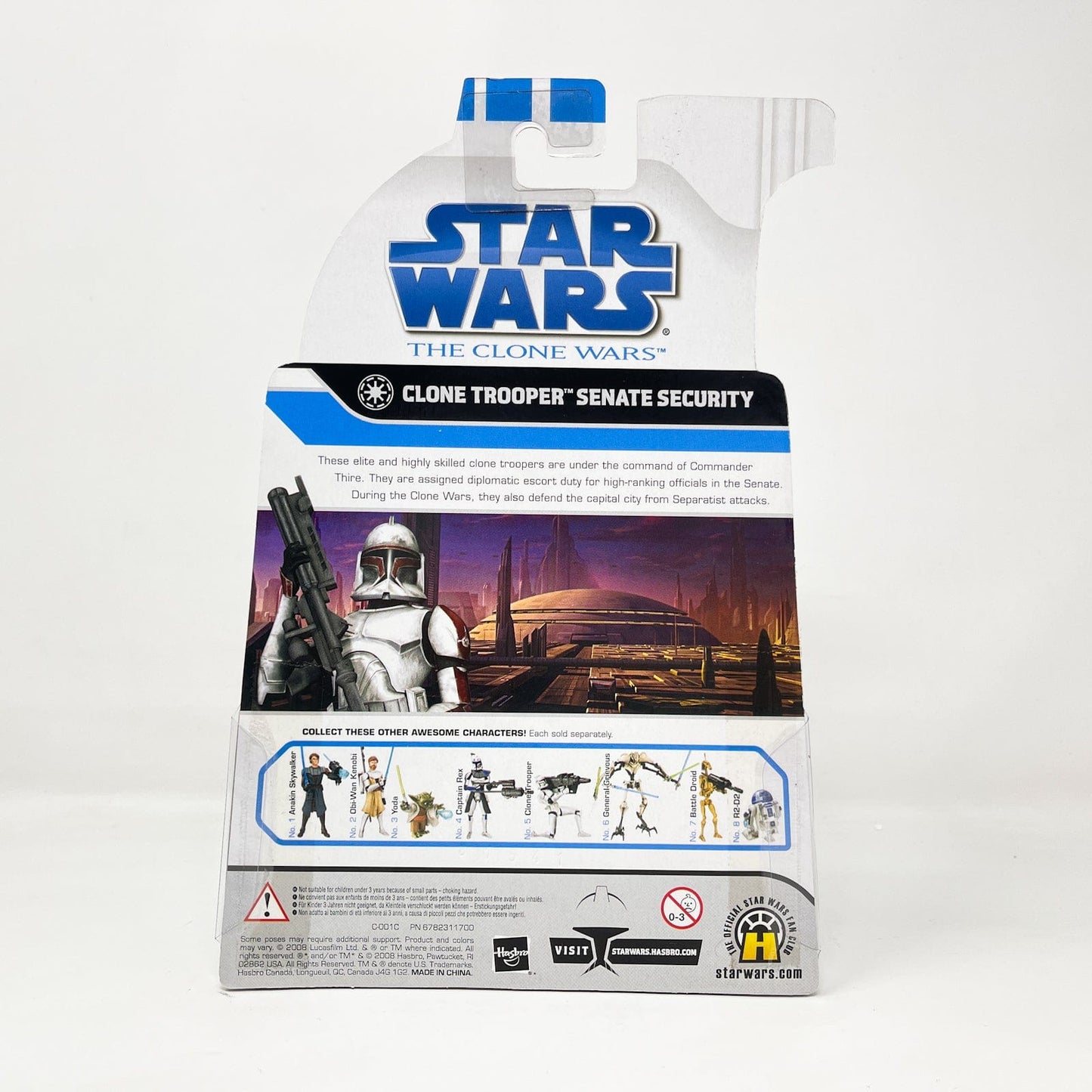 Vintage Hasbro Star Wars Mid MOC Clone Trooper (Senate Security) SDCC - Hasbro The Clone Wars (2008)