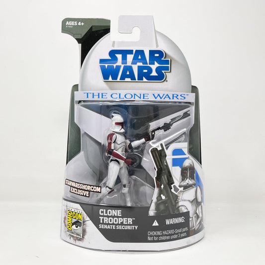 Vintage Hasbro Star Wars Mid MOC Clone Trooper (Senate Security) SDCC - Hasbro The Clone Wars (2008)