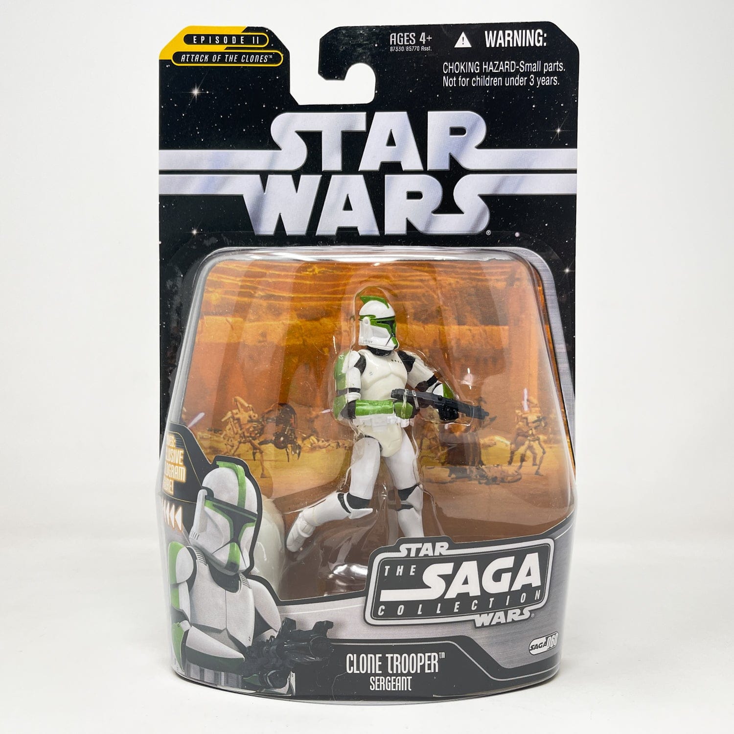 Vintage Hasbro Star Wars Mid MOC Clone Trooper Sergeant #60 - Hasbro Saga Collection (2007)