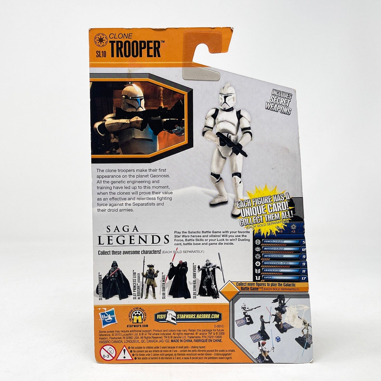 Vintage Hasbro Star Wars Mid MOC Clone Trooper SL10 - Hasbro Saga Legends 2009 Star Wars Action Figure