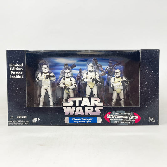 Vintage Hasbro Star Wars Mid MOC Clone Trooper Troop Builder 4-pack White Set - Original Trilogy Collection - MISB (2005)