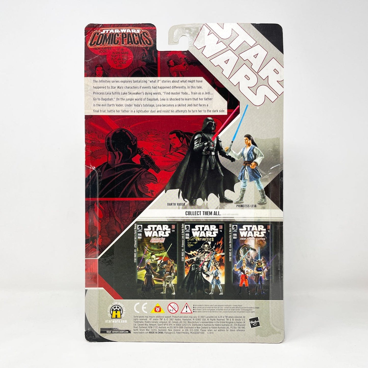 Vintage Hasbro Star Wars Mid MOC Comic Pack #09 Princess Leia & Darth Vader - Hasbro Star Wars Darkhorse Comic Action Figure 2-Pack