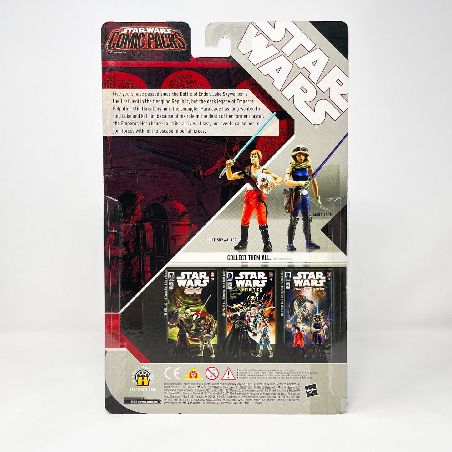 Vintage Hasbro Star Wars Mid MOC Comic Pack #10 Luke Skywalker & Mara Jade - Hasbro Star Wars Darkhorse Comic Action Figure 2-Pack