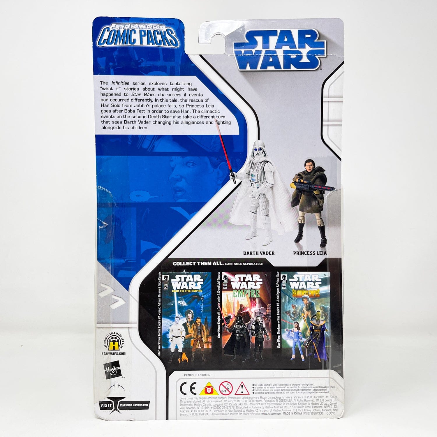 Vintage Hasbro Star Wars Mid MOC Comic Pack #11  Darth Vader & Princess Leia - Hasbro Dark Horse Comic Action Figure 2-Pack (2008)