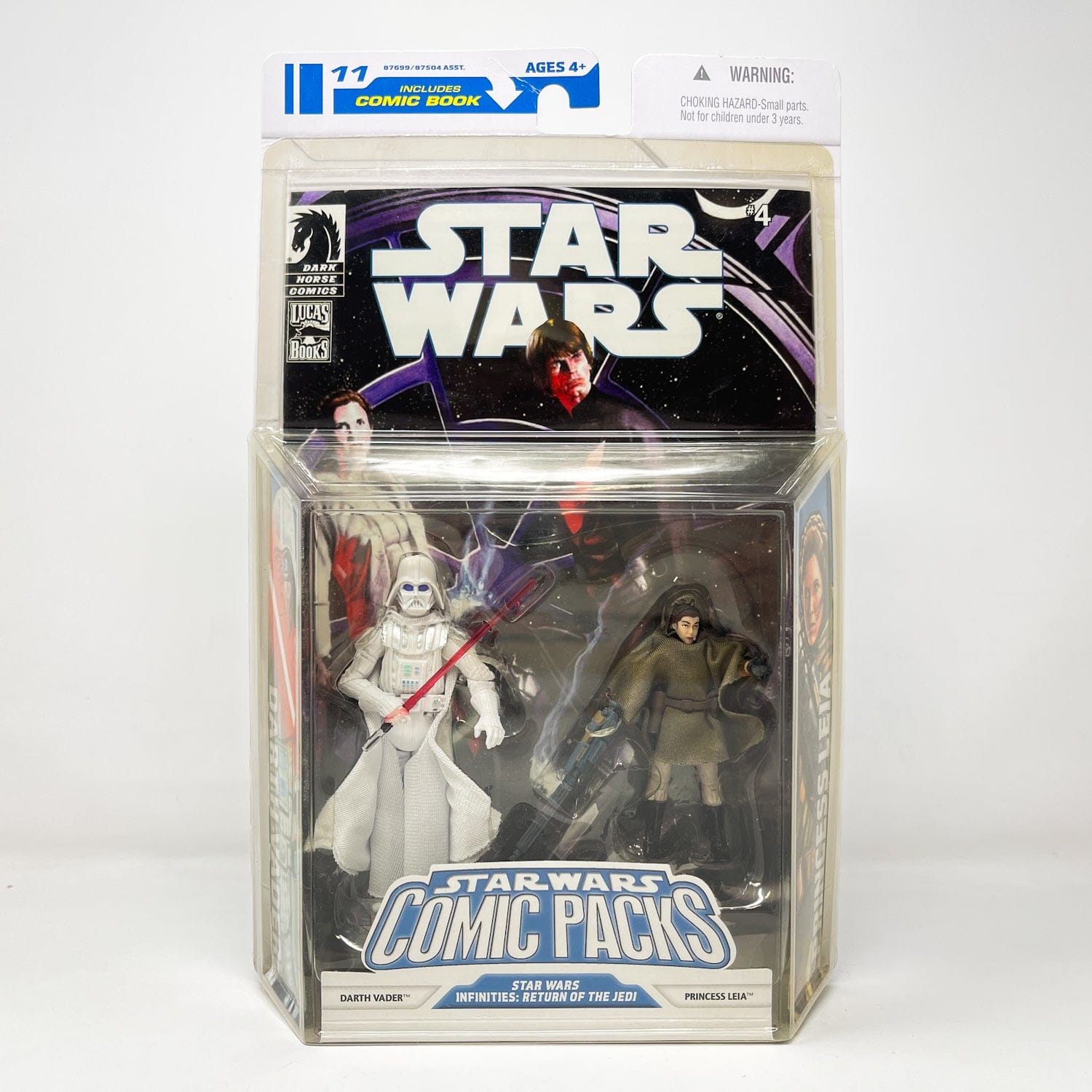 Vintage Hasbro Star Wars Mid MOC Comic Pack #11  Darth Vader & Princess Leia - Hasbro Dark Horse Comic Action Figure 2-Pack (2008)