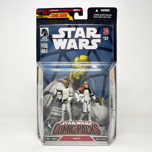 Vintage Hasbro Star Wars Mid MOC Comic Pack #15 - Mouse & Basso (In Stormtrooper Disguise) - Hasbro Star Wars Darkhorse Comic 2-Pack (2007)