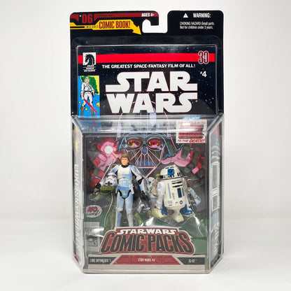 Vintage Hasbro Star Wars Mid MOC Comic Pack #6 Luke Skywalker & R2-D2 - Hasbro Star Wars Darkhorse Comic 2-Pack (2006)