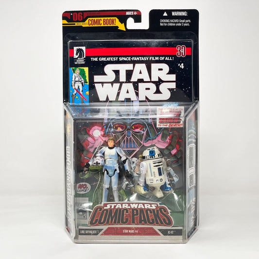 Vintage Hasbro Star Wars Mid MOC Comic Pack #6 Luke Skywalker & R2-D2 - Hasbro Star Wars Darkhorse Comic 2-Pack (2006)