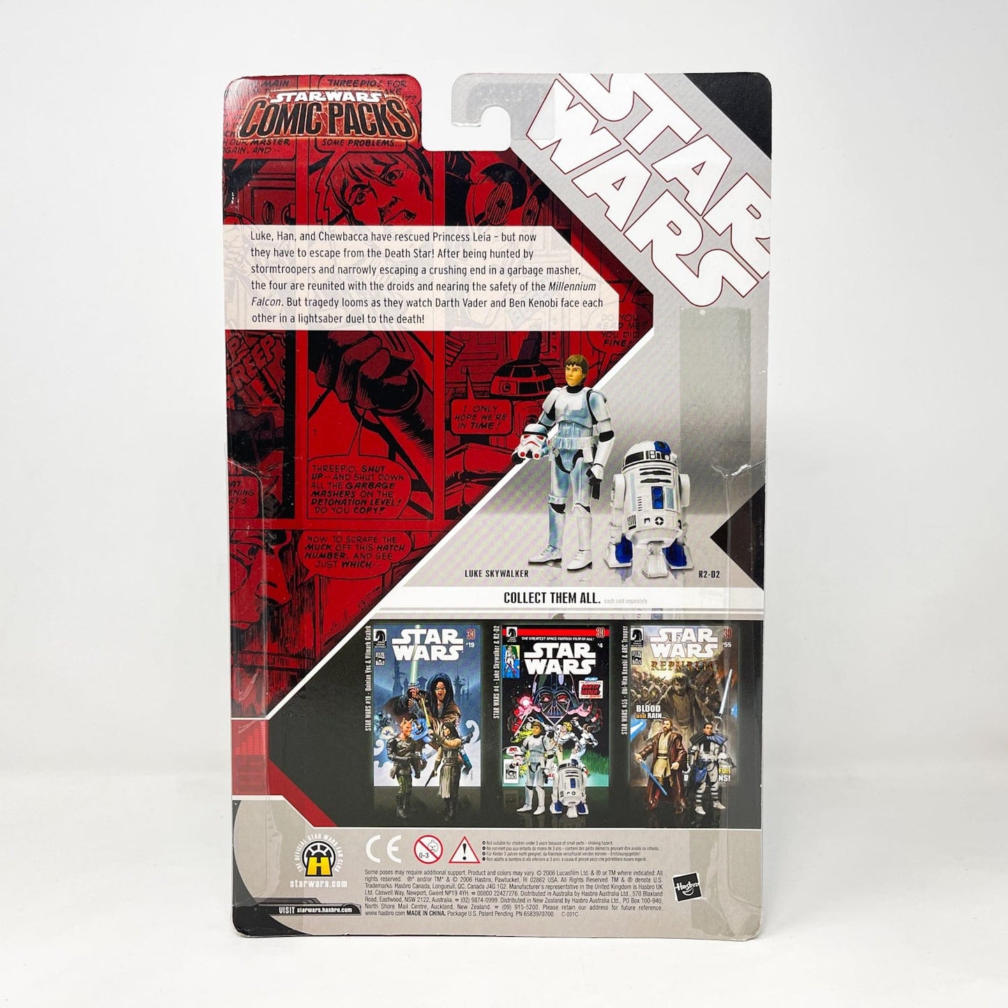 Vintage Hasbro Star Wars Mid MOC Comic Pack #6 Luke Skywalker & R2-D2 - Hasbro Star Wars Darkhorse Comic Action Figure 2-Pack