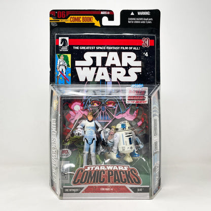Vintage Hasbro Star Wars Mid MOC Comic Pack #6 Luke Skywalker & R2-D2 - Hasbro Star Wars Darkhorse Comic Action Figure 2-Pack