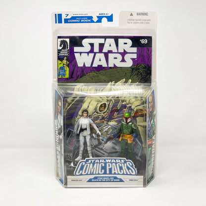 Vintage Hasbro Star Wars Mid MOC Comic Pack #7 Princess Leia and Tobbi Dala - Hasbro Star Wars Darkhorse Comic Action Figure 2-Pack