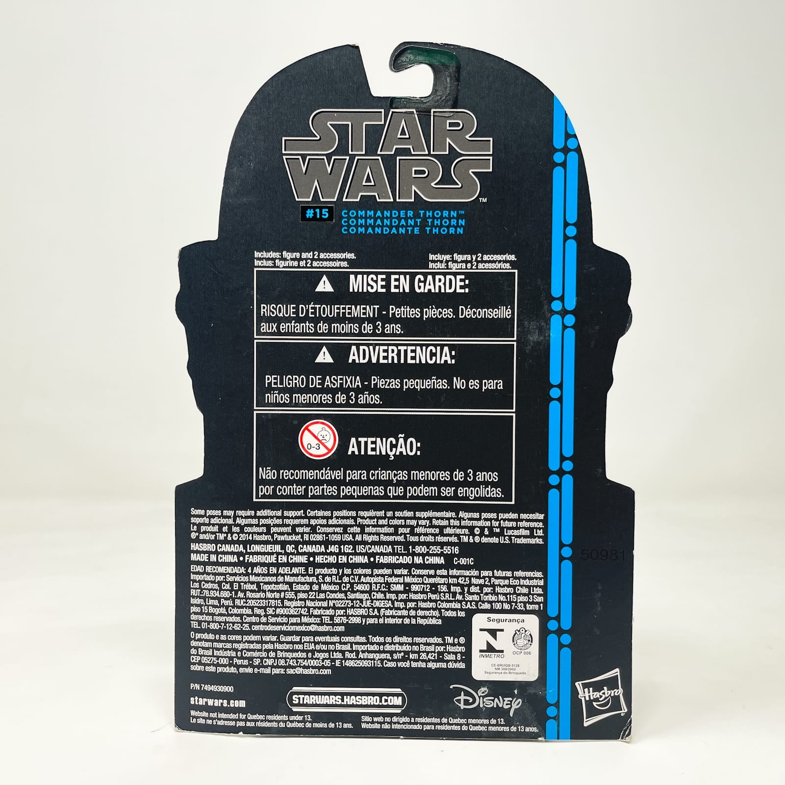 Vintage Hasbro Star Wars Mid MOC Commander Thorn (Blue Line) #15 - Hasbro 2014 3.75" Black Series Star Wars Action Figure
