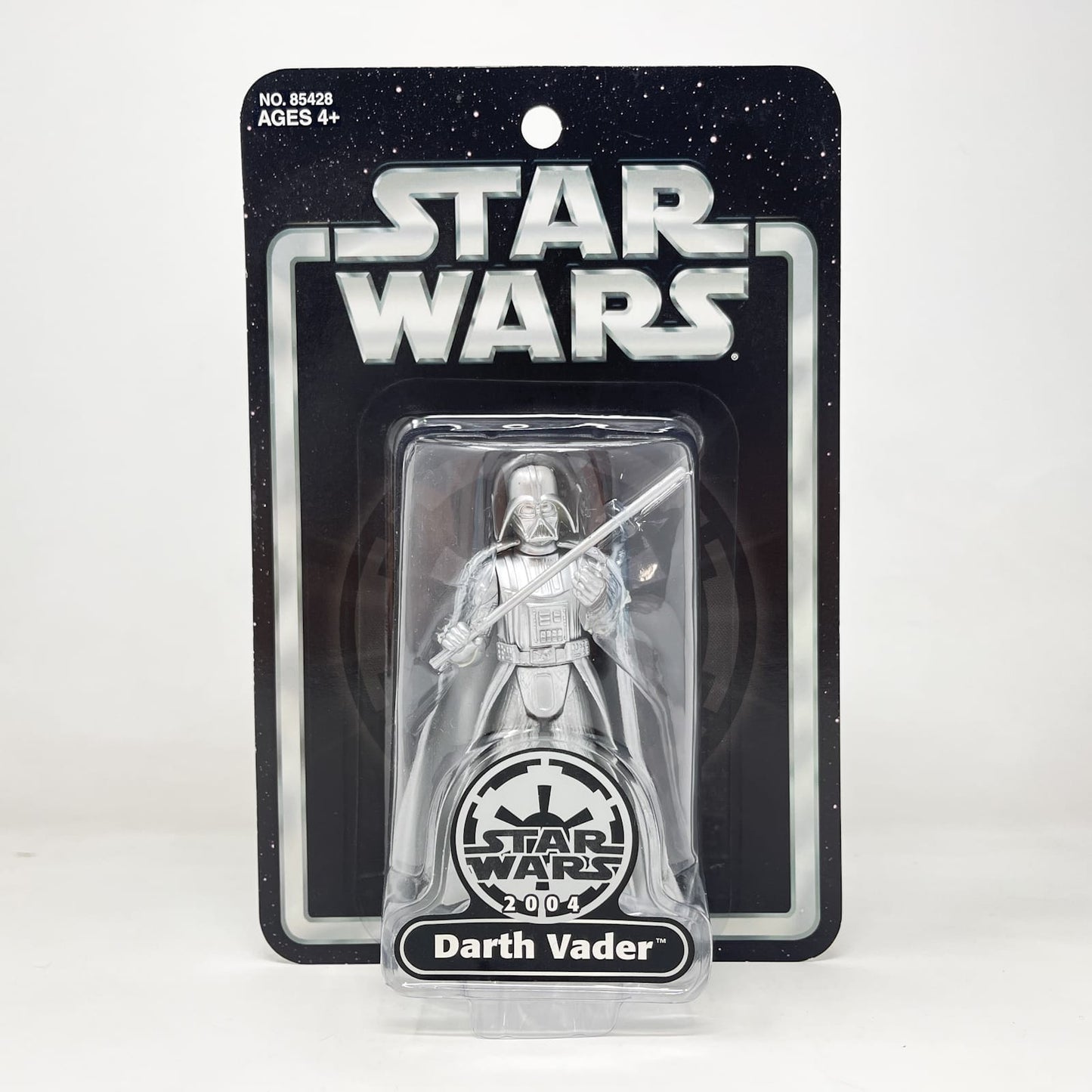 Vintage Hasbro Star Wars Mid MOC Darth Vader (Silver Edition) Exclusive - Hasbro Original Trilogy Collection (2004)
