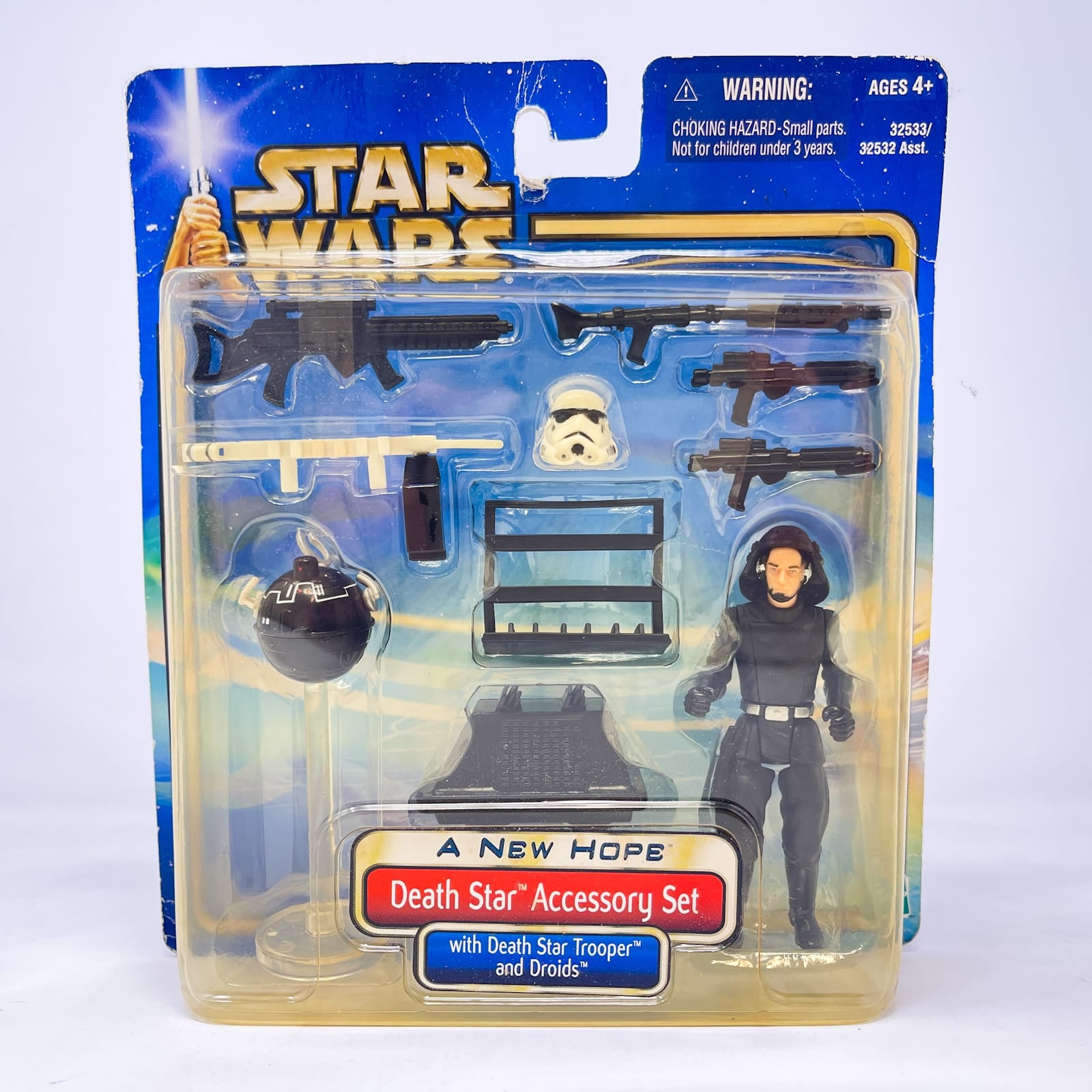 Vintage Hasbro Star Wars Mid MOC Death Star Accessory Set with Death Star Trooper and Droids - Hasbro SAGA Series (2002)