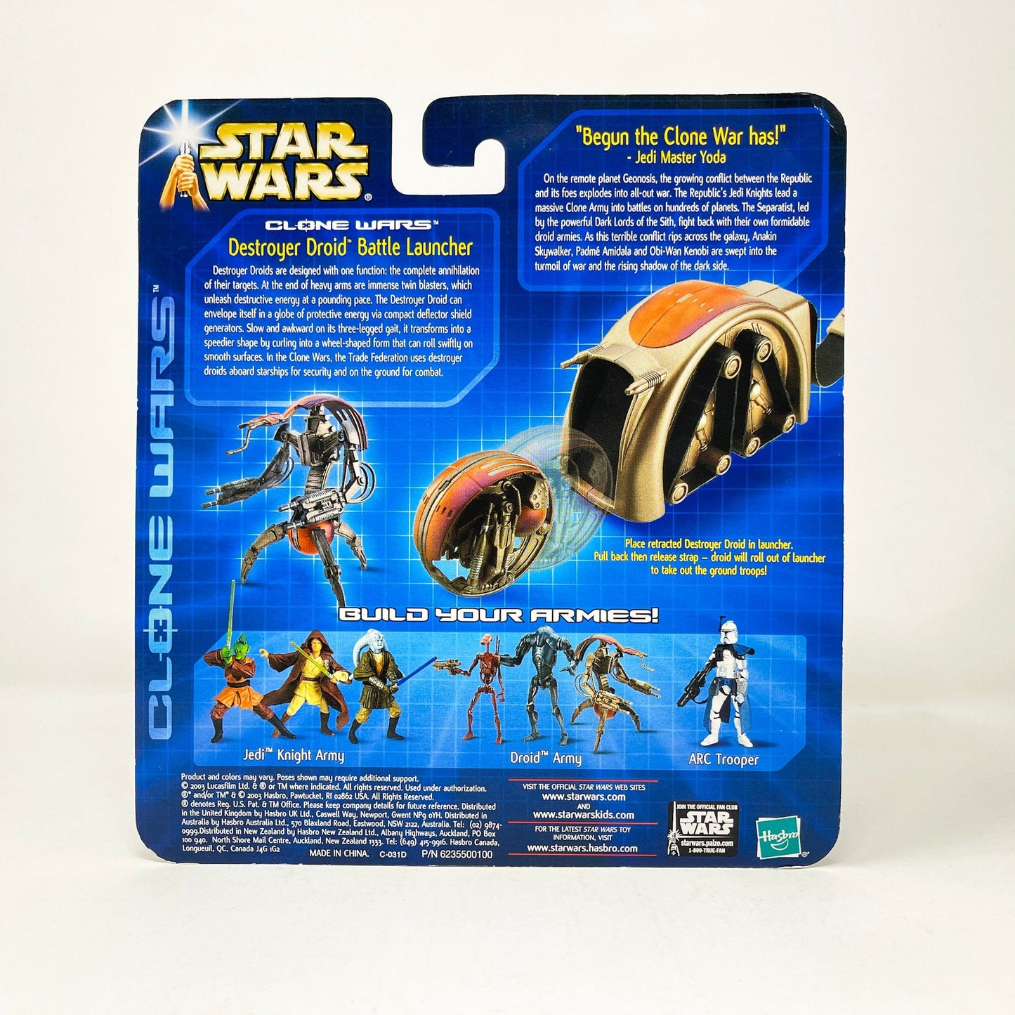 Vintage Hasbro Star Wars Mid MOC Destroyer Droid Battle Launcher - Separatist Forces (2003) SAGA Clone Wars MOC