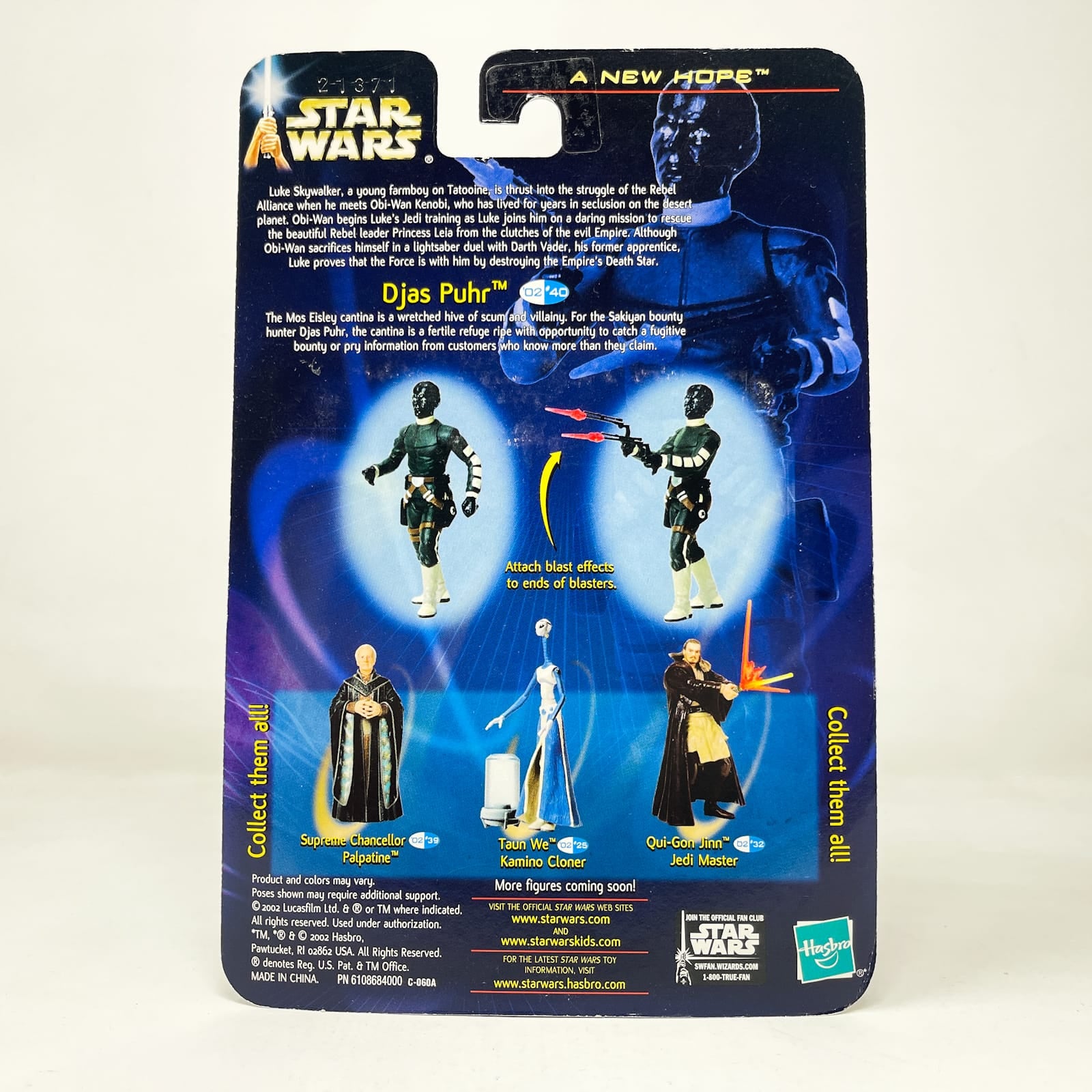 Vintage Hasbro Star Wars Mid MOC Djas Puhr (Alien Bounty Hunter) #02-40 - Hasbro SAGA Series 3.75"