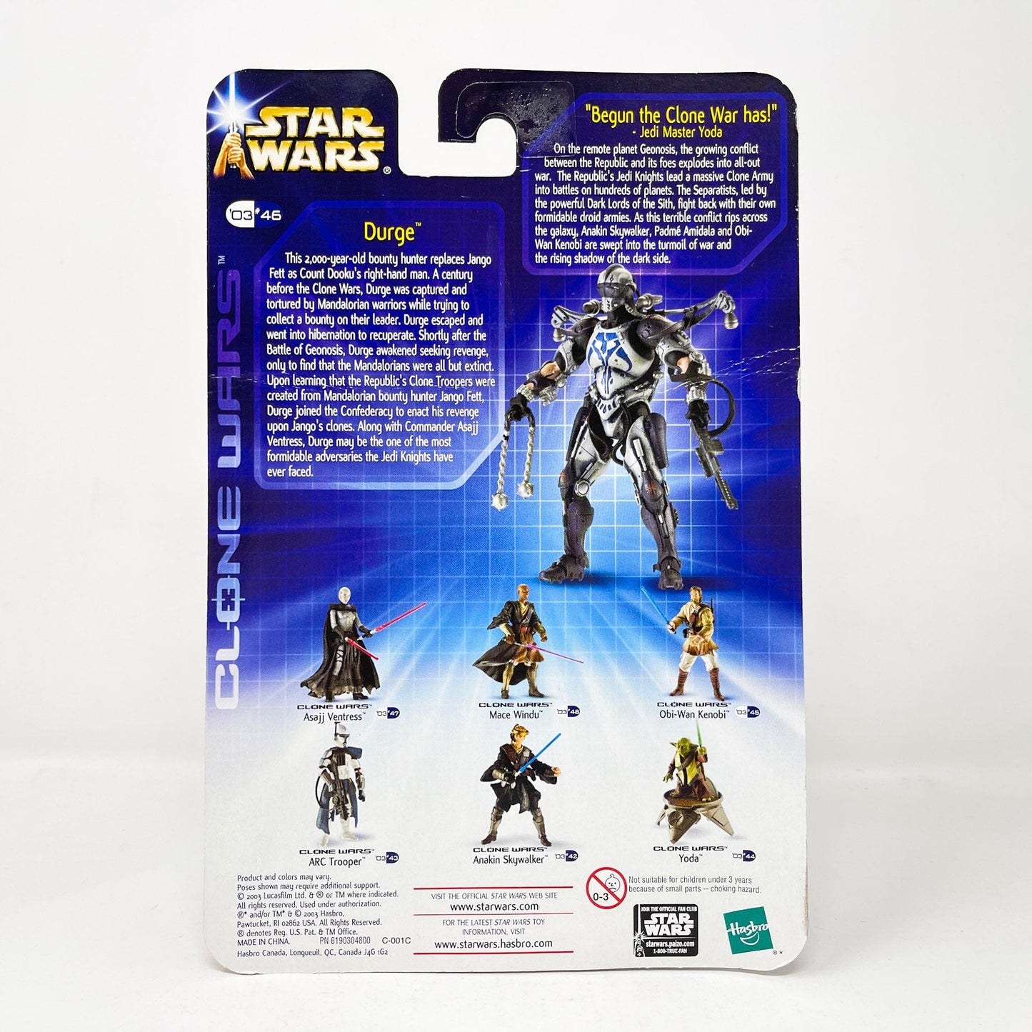 Vintage Hasbro Star Wars Mid MOC Durge - Commander of the Separatist Forces 03-46 (2003) - SAGA Clone Wars MOC