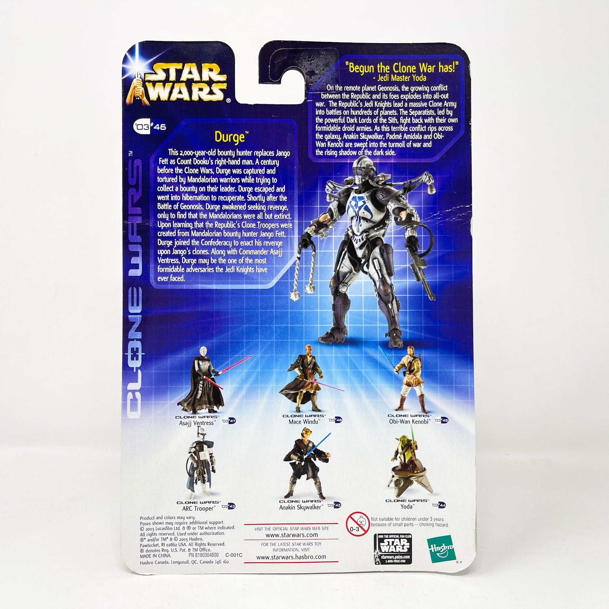 Vintage Hasbro Star Wars Mid MOC Durge - Commander of the Separatist Forces 03-46 (2003) - SAGA Clone Wars MOC