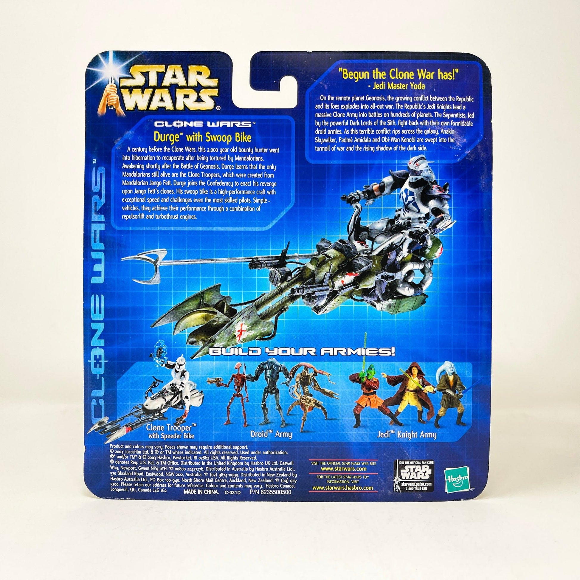 Vintage Hasbro Star Wars Mid MOC Durge - with Swoop Bike (2003) SAGA Clone Wars Deluxe MOC