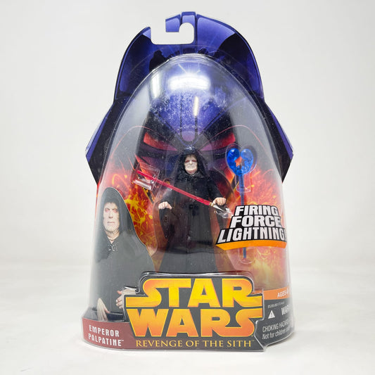 Vintage Hasbro Star Wars Mid MOC Emperor Palpatine (Firing Force Lightning) #12 - Hasbro ROTS 2005