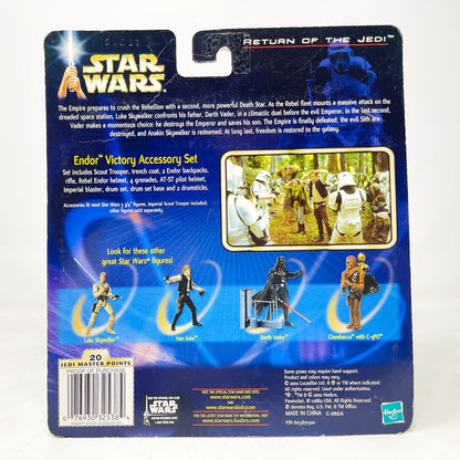 Vintage Hasbro Star Wars Mid MOC Endor Victory Accessory Set w/ Scout Trooper Deluxe - Hasbro SAGA Series 3.75" (2002)