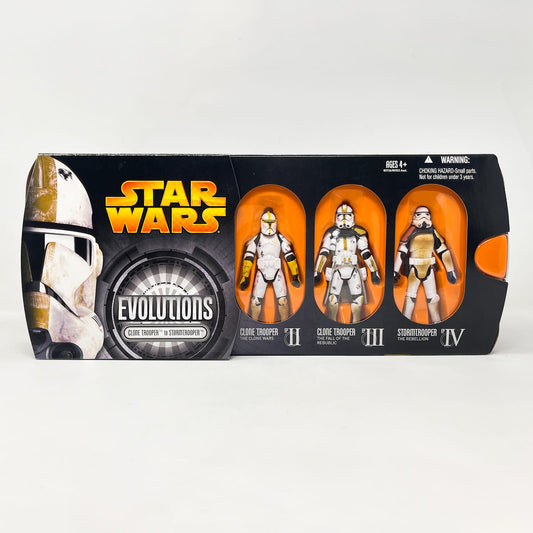 Vintage Hasbro Star Wars Mid MOC Evolutions Clone Trooper to Stormtrooper Box Set - Hasbro Saga Legends Battle Pack