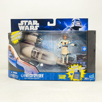 Vintage Hasbro Star Wars Mid MOC Freeco Speeder with Obi-Wan Kenobi – Hasbro Star Wars The Clone Wars (2010)