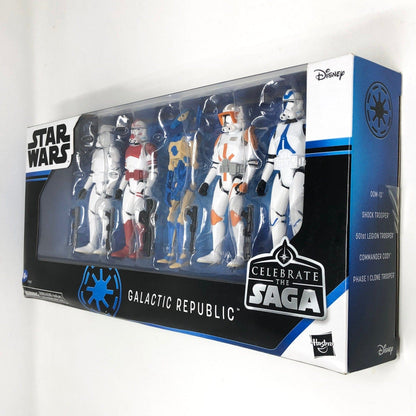 Vintage Hasbro Star Wars Mid MOC Galactic Republic (Celebrate the Saga) - 5 Figure Clone Wars Set - 3.75" Hasbro Saga Collection