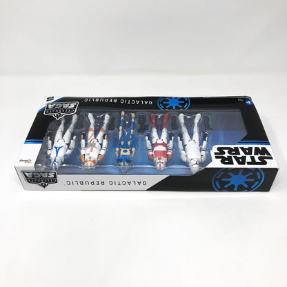 Vintage Hasbro Star Wars Mid MOC Galactic Republic (Celebrate the Saga) - 5 Figure Clone Wars Set - 3.75" Hasbro Saga Collection