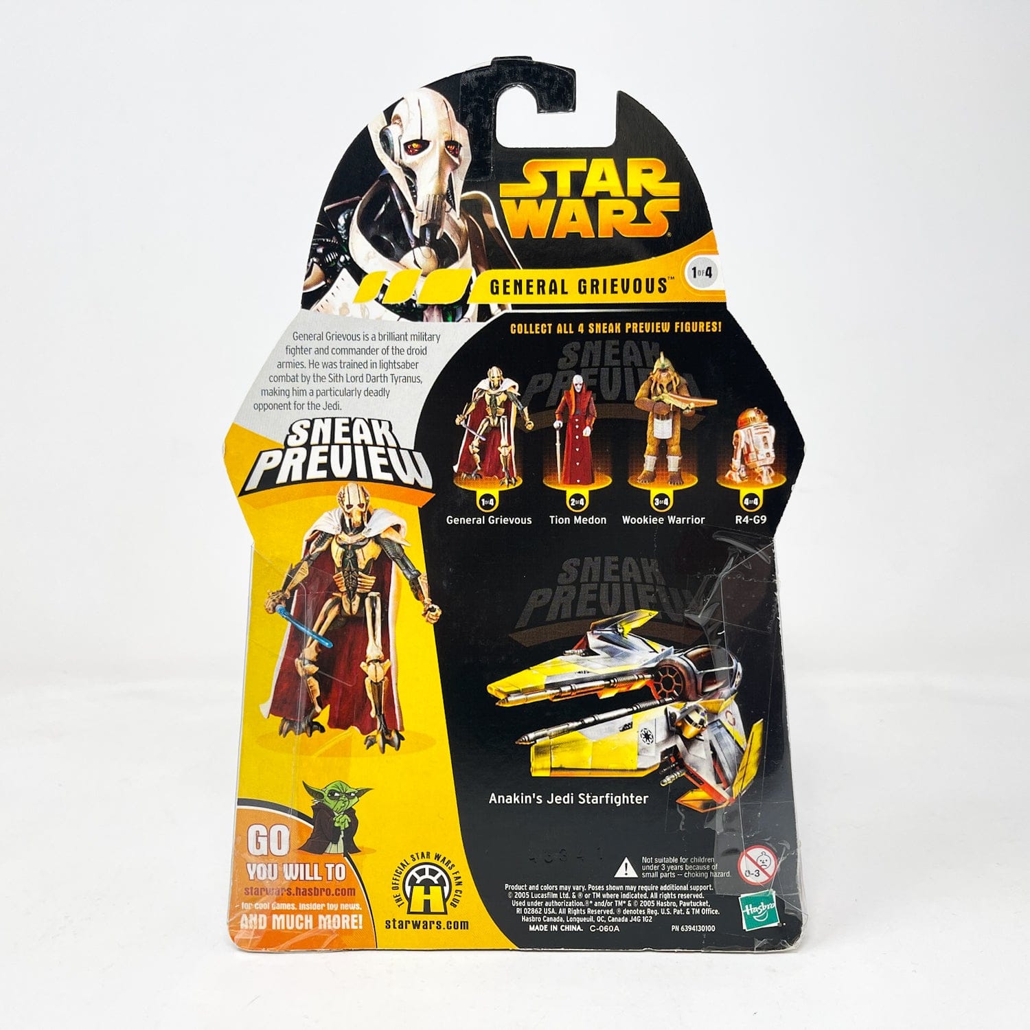 Vintage Hasbro Star Wars Mid MOC General Grievous (Sneak Preview #1) – Hasbro Revenge of the Sith 3.75” (2005)
