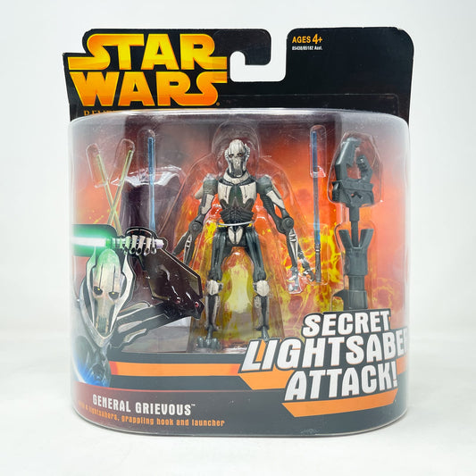 Vintage Hasbro Star Wars Mid MOC General Grievous with 4 Lightsabers, Grappling Hook and Launcher - Hasbro 2005 Revenge of the Sith