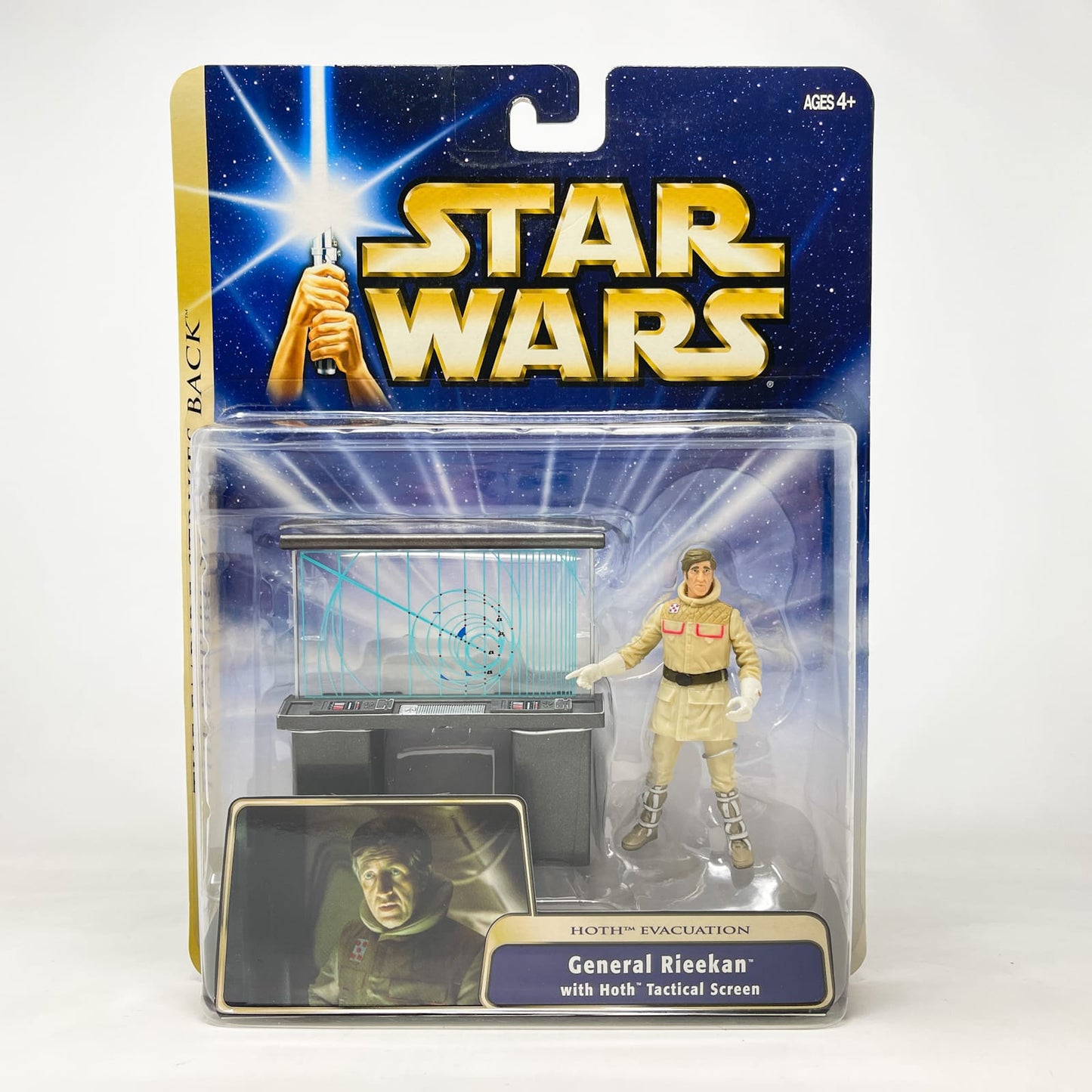Vintage Hasbro Star Wars Mid MOC General Rieekan with Tactical Screen - Hoth Evacuation - ESB (2003) - Hasbro SAGA Ultra Figure MOC
