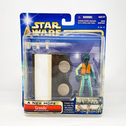 Vintage Hasbro Star Wars Mid MOC Greedo with Cantina Bar Section 1 of 3 - ANH (2003) - Hasbro SAGA Collection