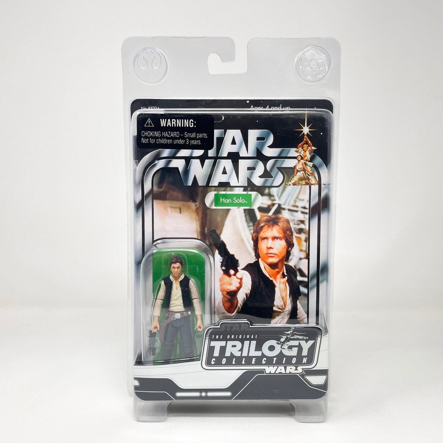 Vintage Hasbro Star Wars Mid MOC Han / Luke / Leia / Obi-Wan (2004) Complete Series 1 Set - Hasbro Original Trilogy Collection - Star Wars Action Figures