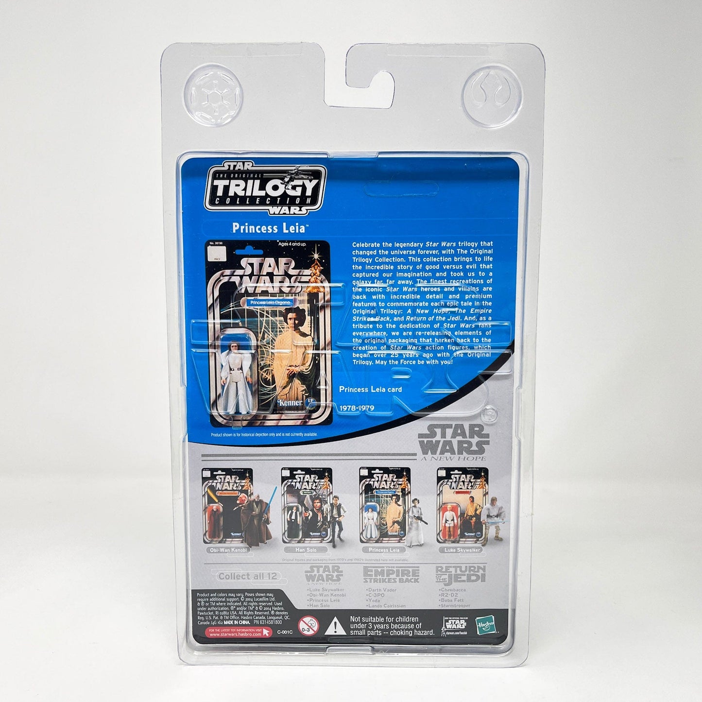 Vintage Hasbro Star Wars Mid MOC Han / Luke / Leia / Obi-Wan (2004) Complete Series 1 Set - Hasbro Original Trilogy Collection - Star Wars Action Figures