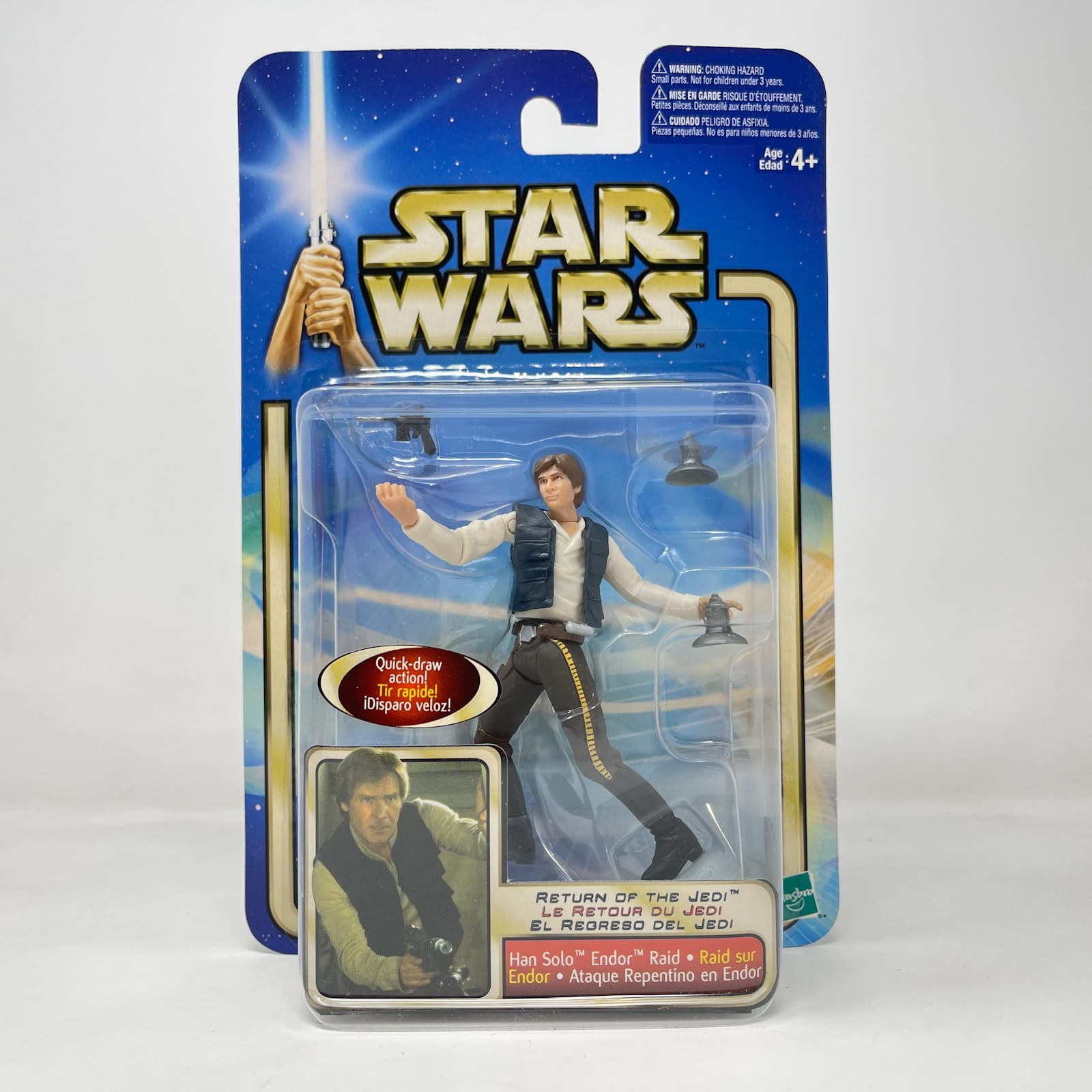 Vintage Hasbro Star Wars Mid MOC Han Solo (Endor Raid) #02-37 - Hasbro SAGA Series 3.75"