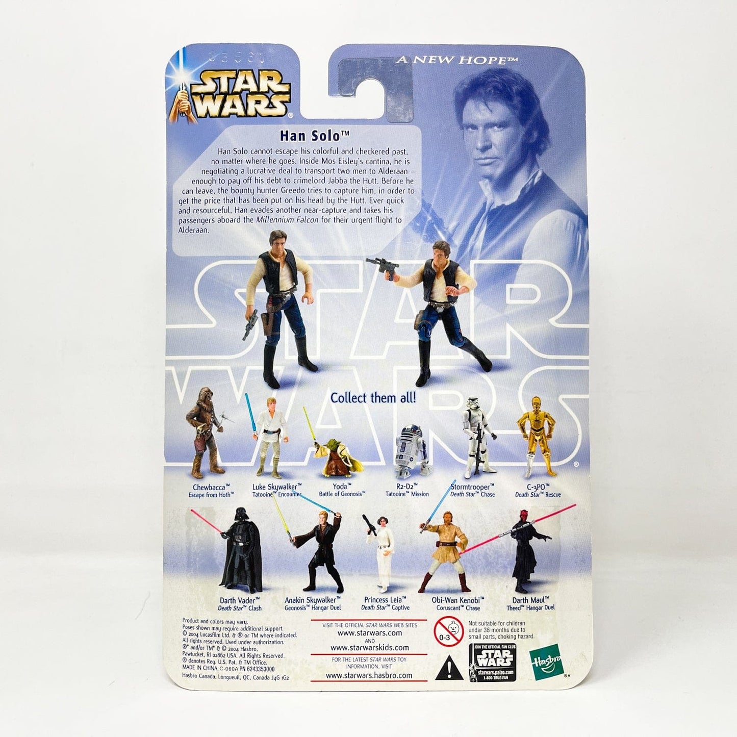 Vintage Hasbro Star Wars Mid MOC Han Solo (Flight to Alderaan) #03-27 - Hasbro SAGA Series 3.75"