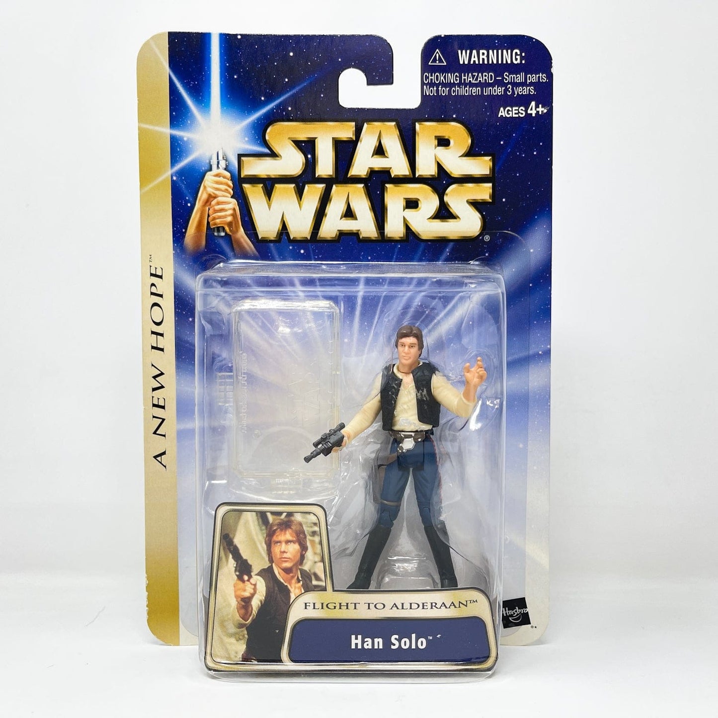 Vintage Hasbro Star Wars Mid MOC Han Solo (Flight to Alderaan) #03-27 - Hasbro SAGA Series 3.75"