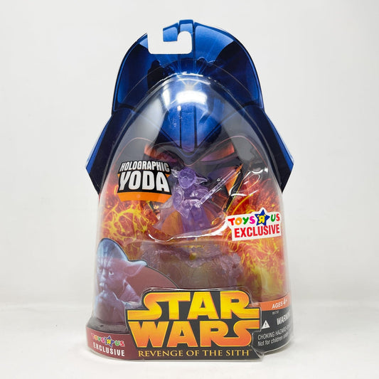 Vintage Hasbro Star Wars Mid MOC Holographic Yoda - Hasbro Revenge of the Sith