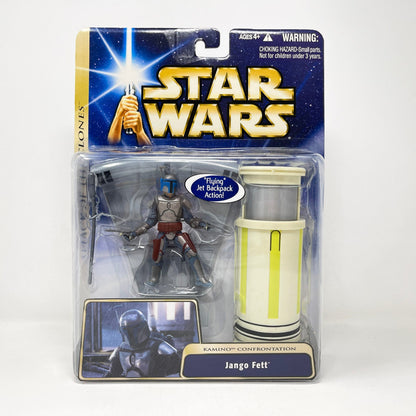 Vintage Hasbro Star Wars Mid MOC Jango Fett (Kamino Confrontation) - AOTC (2004) - Hasbro SAGA Ultra Figure MOC