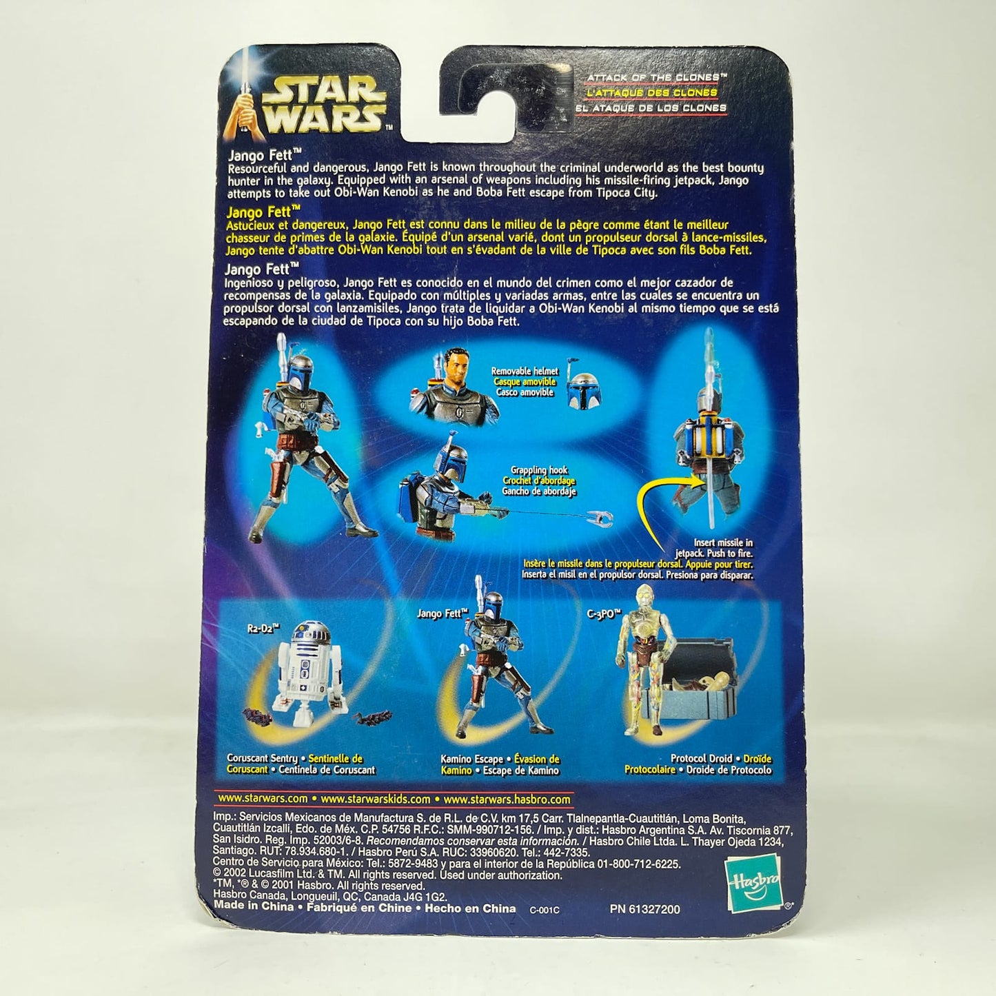 Vintage Hasbro Star Wars Mid MOC Jango Fett (Kamino Escape) #02-13 - Hasbro SAGA Series 3.75"