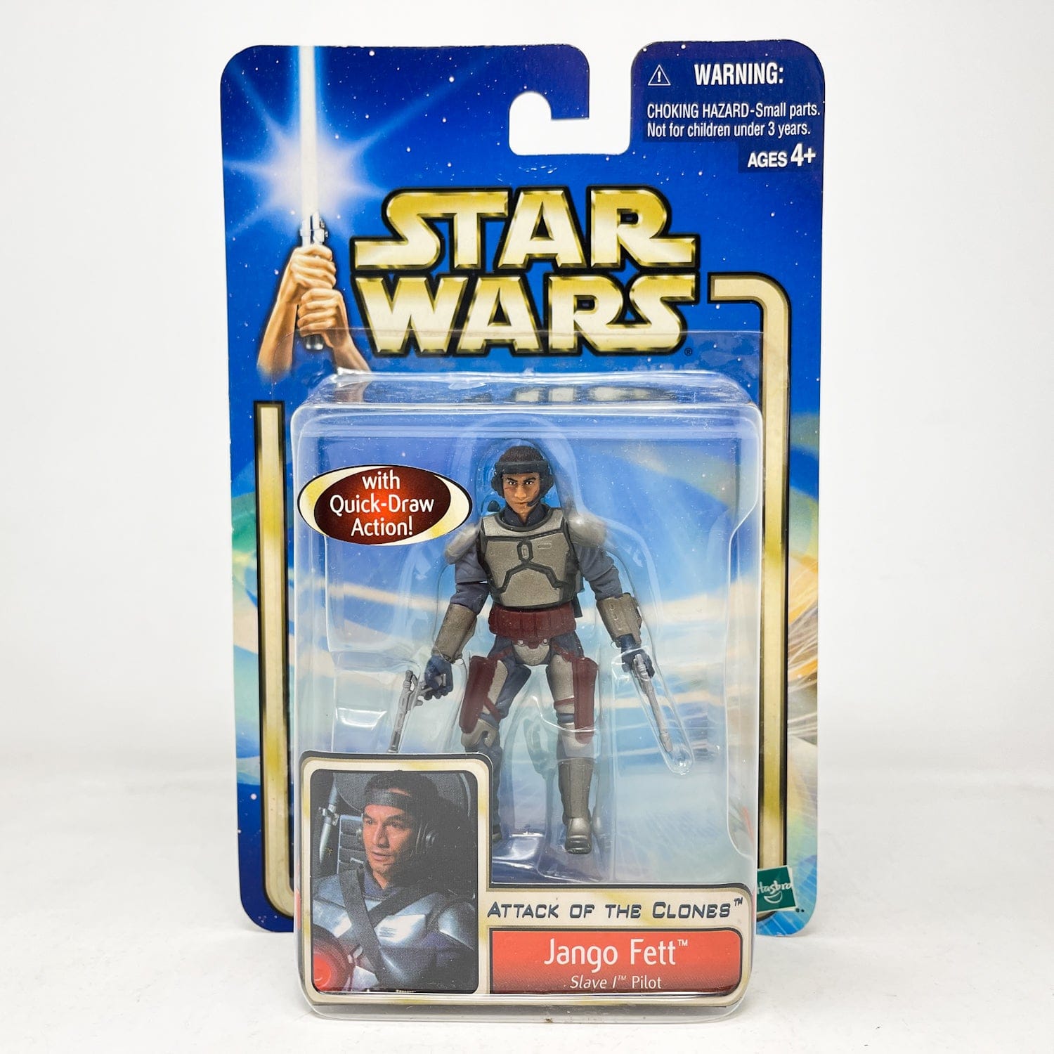 Vintage Hasbro Star Wars Mid MOC Jango Fett (Slave 1 Pilot) #02-47 - Hasbro SAGA Series 3.75"