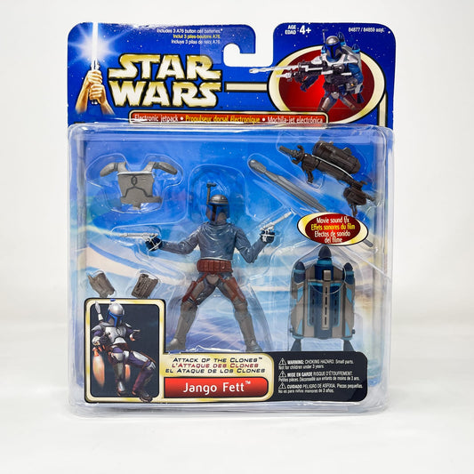 Vintage Hasbro Star Wars Mid MOC Jango Fett w/ Backpack & Snap-On Armor Deluxe - Hasbro SAGA Series 3.75" (2002)