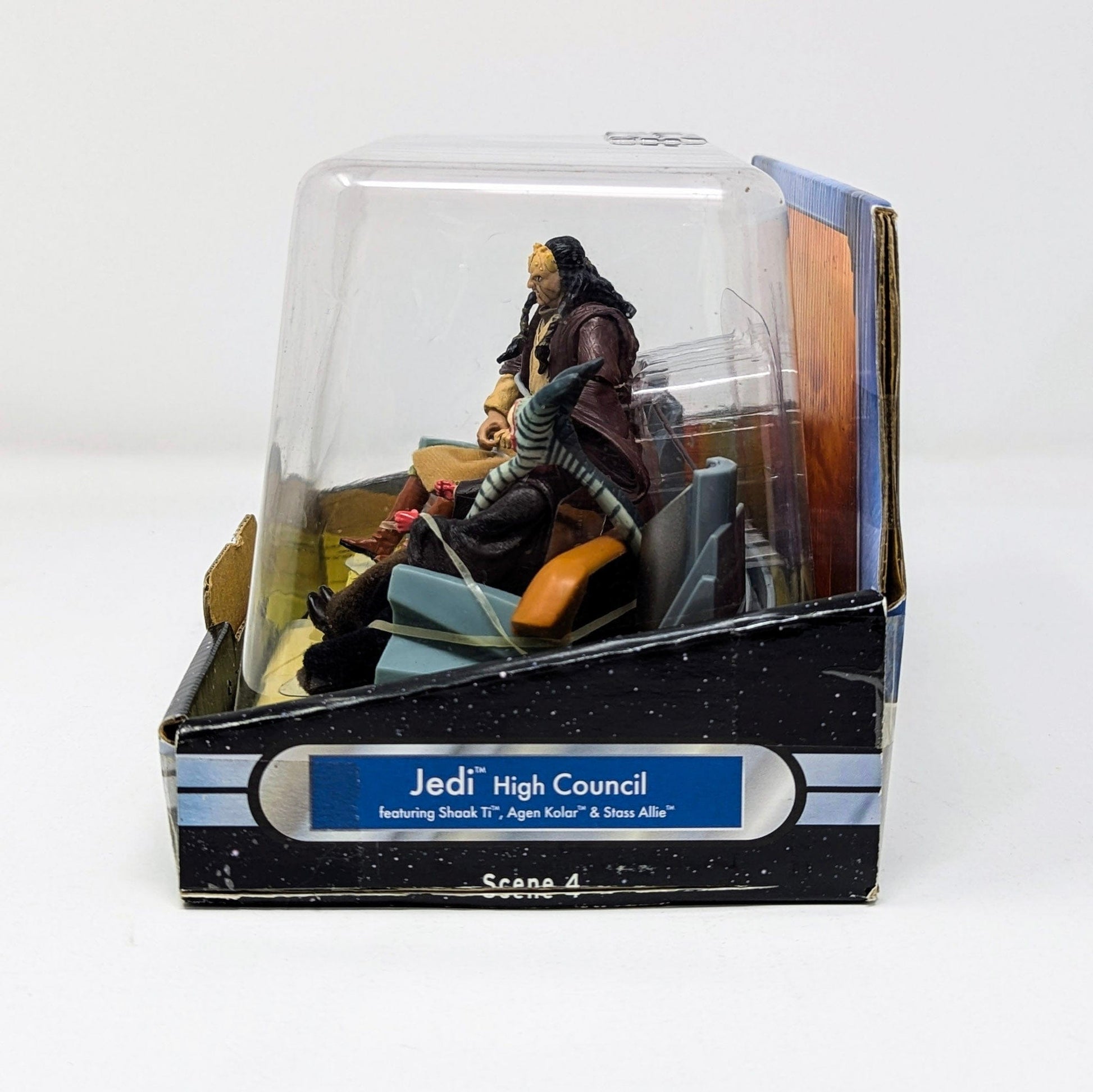 Vintage Hasbro Star Wars Mid MOC Jedi High Council Scene 4 (AOTC) - Shaak Ti - Agen Kolar - Stass Allie - Hasbro Original Trilogy Collection Boxed Set 2004