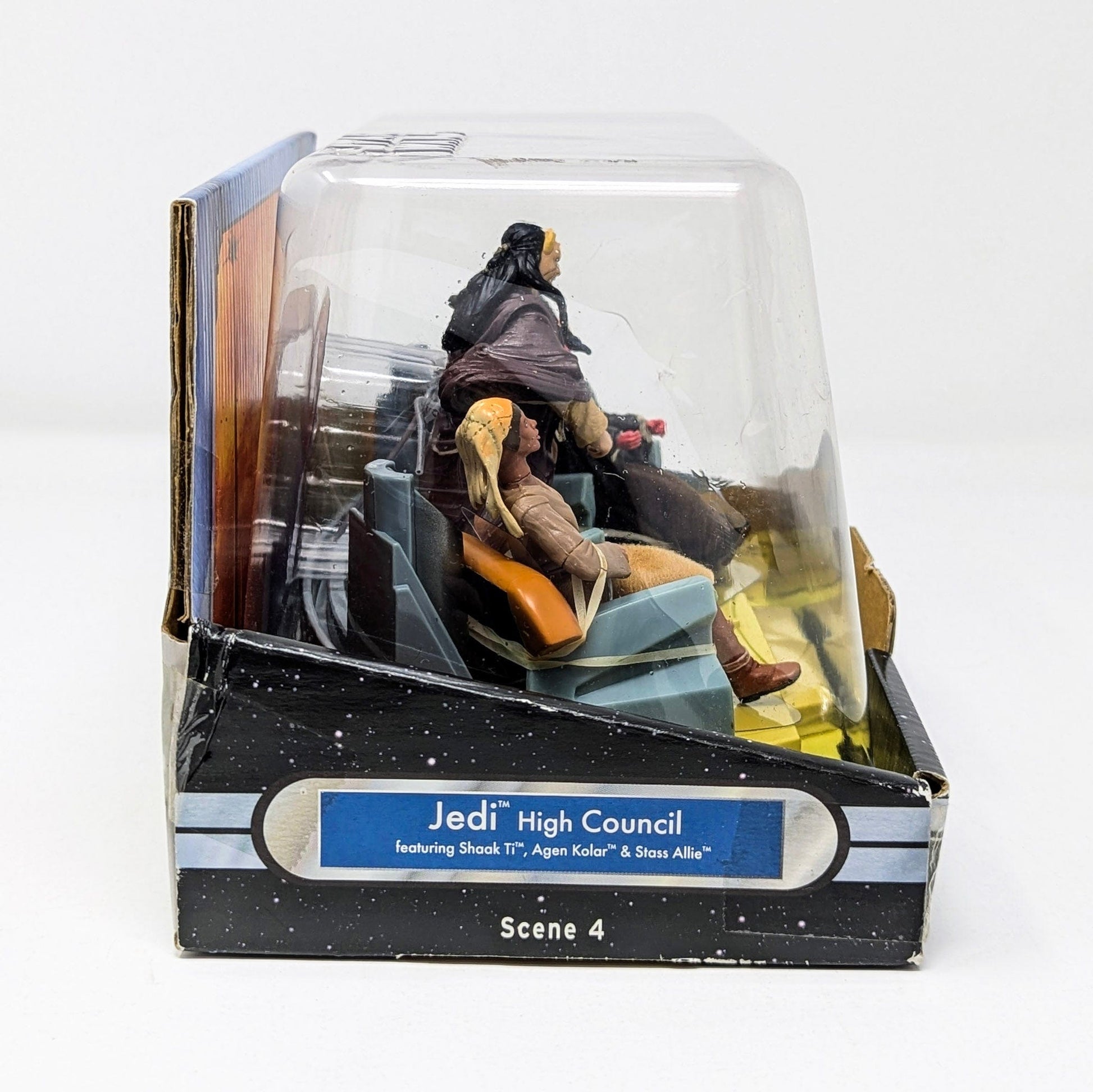 Vintage Hasbro Star Wars Mid MOC Jedi High Council Scene 4 (AOTC) - Shaak Ti - Agen Kolar - Stass Allie - Hasbro Original Trilogy Collection Boxed Set 2004