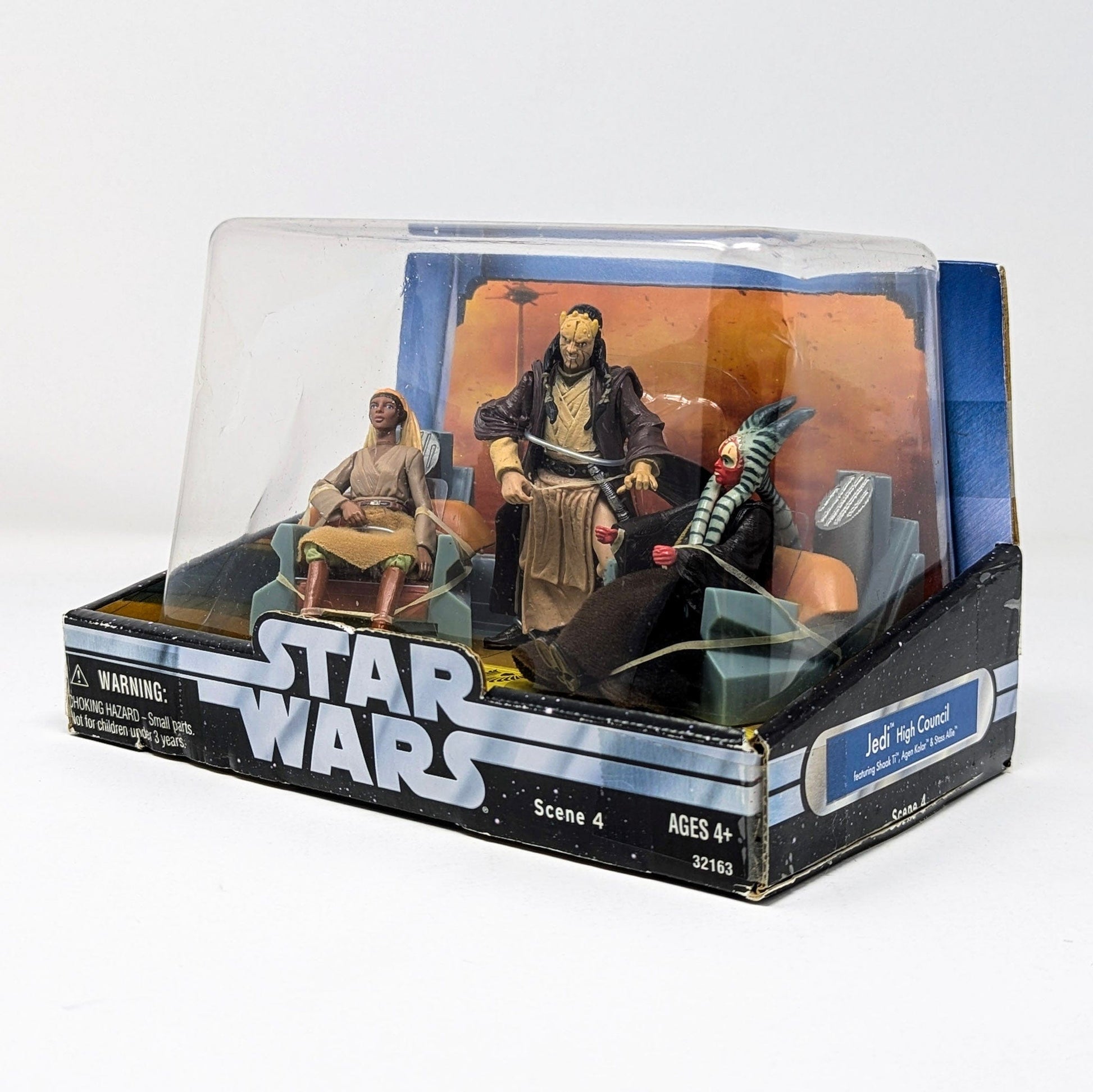 Vintage Hasbro Star Wars Mid MOC Jedi High Council Scene 4 (AOTC) - Shaak Ti - Agen Kolar - Stass Allie - Hasbro Original Trilogy Collection Boxed Set 2004