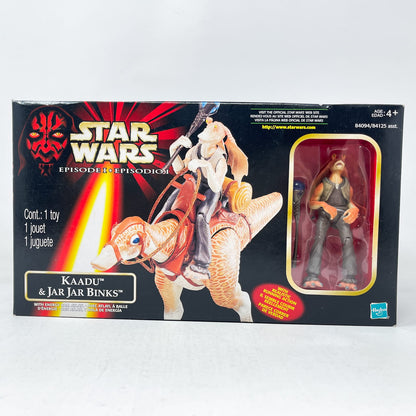 Vintage Hasbro Star Wars Mid MOC Kaadu & Jar Jar Binks - Hasbro The Phantom Menace (1999)